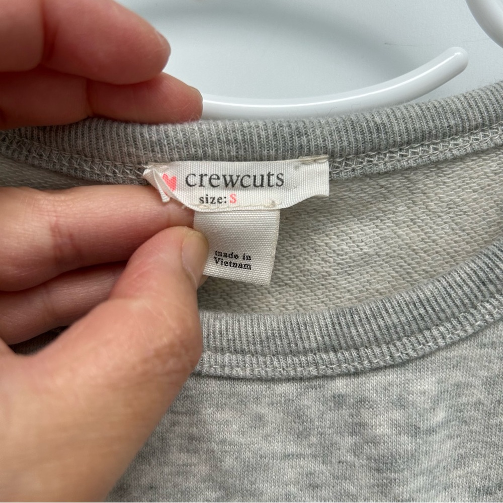 Crewcuts Gray Ruffle Shoulder Ric Rac Pullover Sweatshirt - Picture 2 of 5